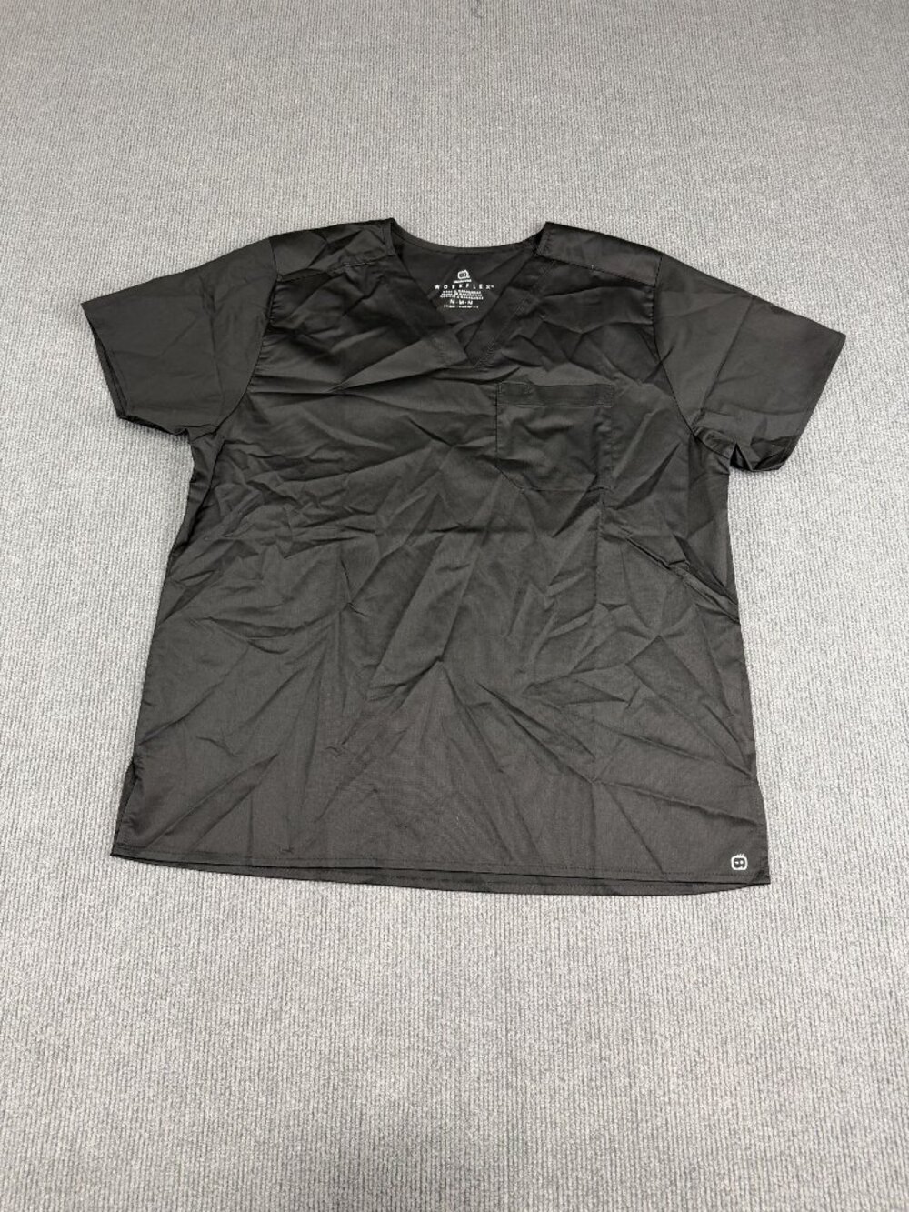 WonderWink Workflex Unisex Scrub Top Large Black Comfortable Durable NWOT